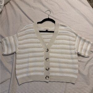 Universal Thread Striped Short Sleeve Cardigan Size XS